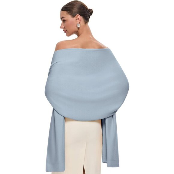 Accessories - Women's Blue Luxury Silk Satin Scarf Shawl Wrap Elegant And Stylish Accessory